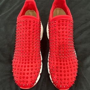 Christian Louboutin Red Spike Sock Sneaker